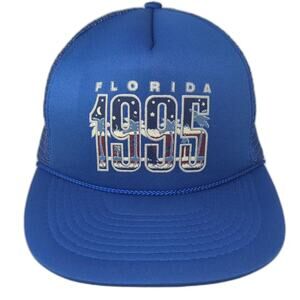 Mohr's Trucker Hat Blue White One Size Snapback Mesh 5 Panel Florida 1995 Rope